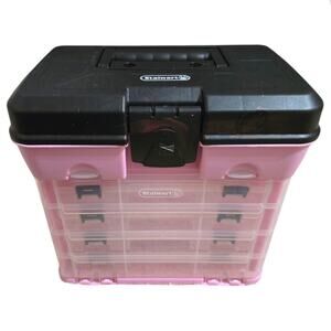 Pink Tool Box Durable Tackle Box Organizer with 4 Compartments for Hardware